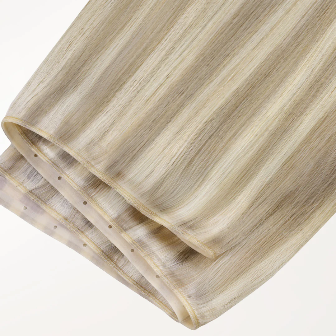 Ash Blonde Highlights (17A/60A) Butterfly Weft Hair Extensions (100g-150g) - Image 4