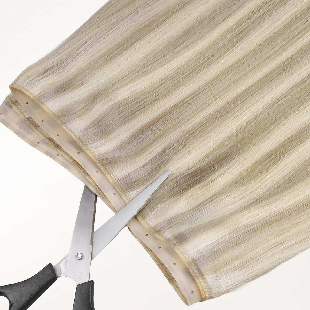 Ash Blonde Highlights (17A/60A) Butterfly Weft Hair Extensions (100g-150g) - Image 6