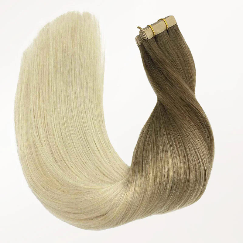 Ash Brown to Platinum Blonde (9/60) Tape-Ins 50g - Image 4