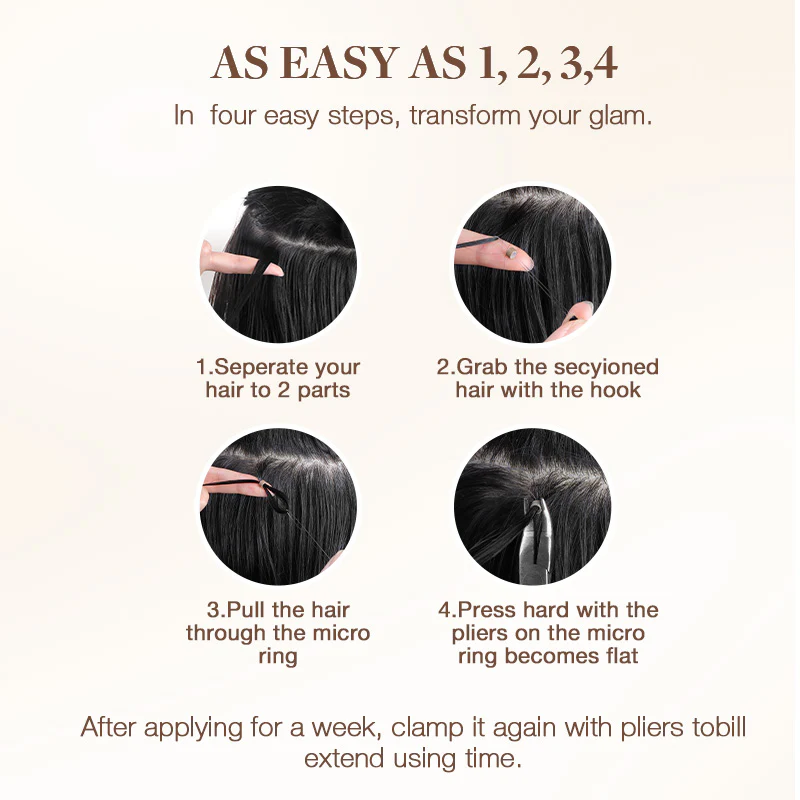 Pure Platinum Blonde (1000) I-Tip Hair Extensions 50g - Image 7