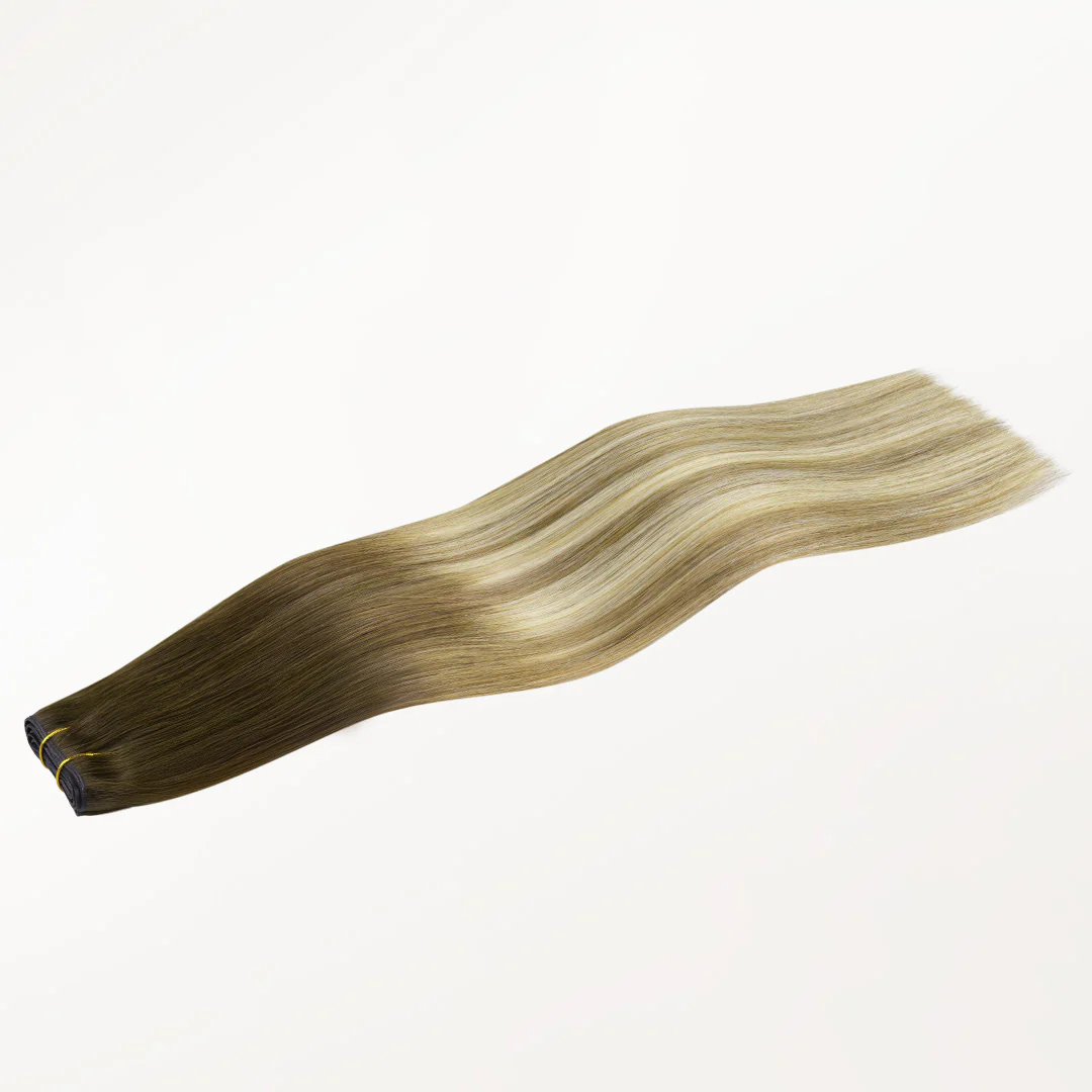 Bleach Blonde Balayage (3/8/613) Butterfly Weft Hair Extensions (100g-150g) - Image 3