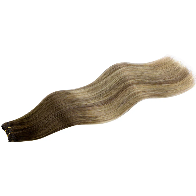 Bleach Blonde Balayage (3/8/613) Sew-In Weft Hair Extensions (80g-120g) - Image 8
