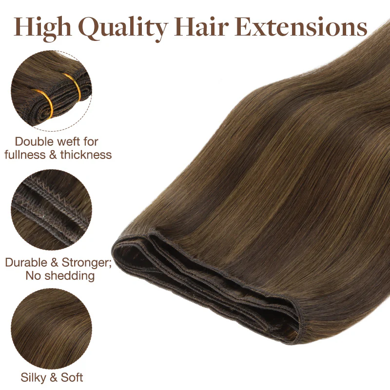 Brown Sugar Swirl Highlights (2C/4E/6C) Sew-In Weft Hair Extensions (80g-120g) - Image 5