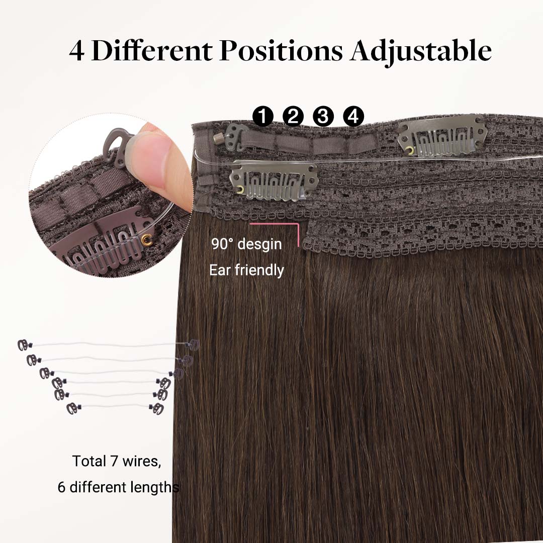Chocolate Brown (4A) Pro & Wire Hair Extension (70g-140g) - Image 3