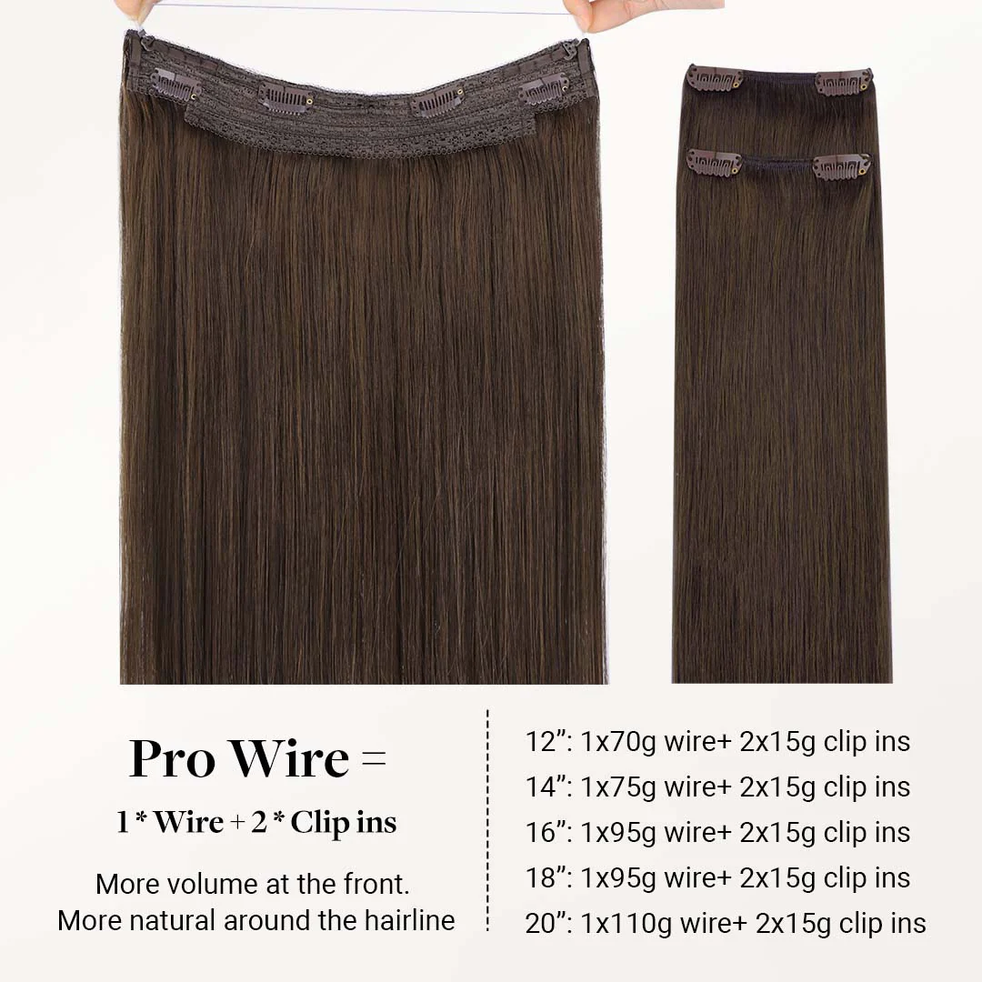Chocolate Brown (4A) Pro & Wire Hair Extension (70g-140g) - Image 4