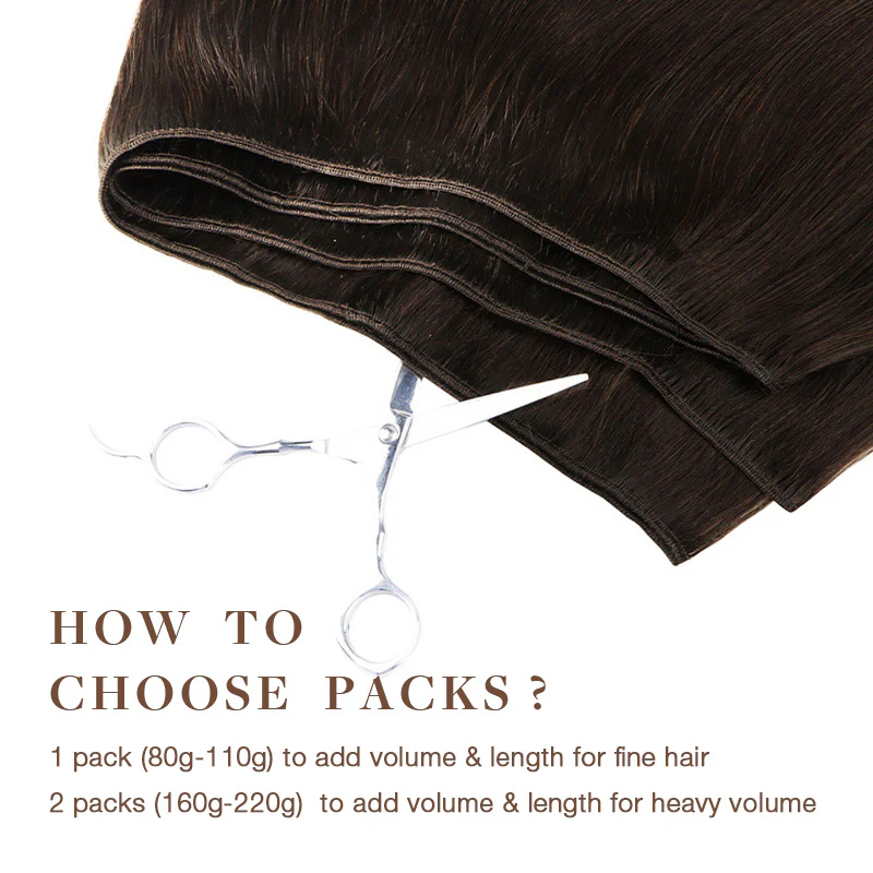 Chocolate Brown (4A) Sew-In Weft Hair Extensions (80g-120g) - Image 4