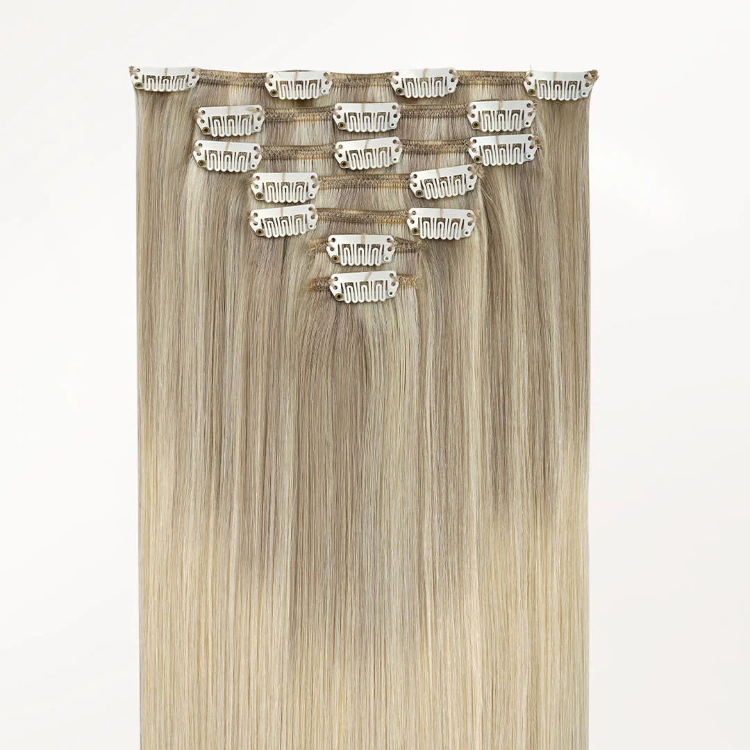 Platinum Blonde Balayage (17/22/60) Classic Clip-Ins (120g-150g) - Image 3