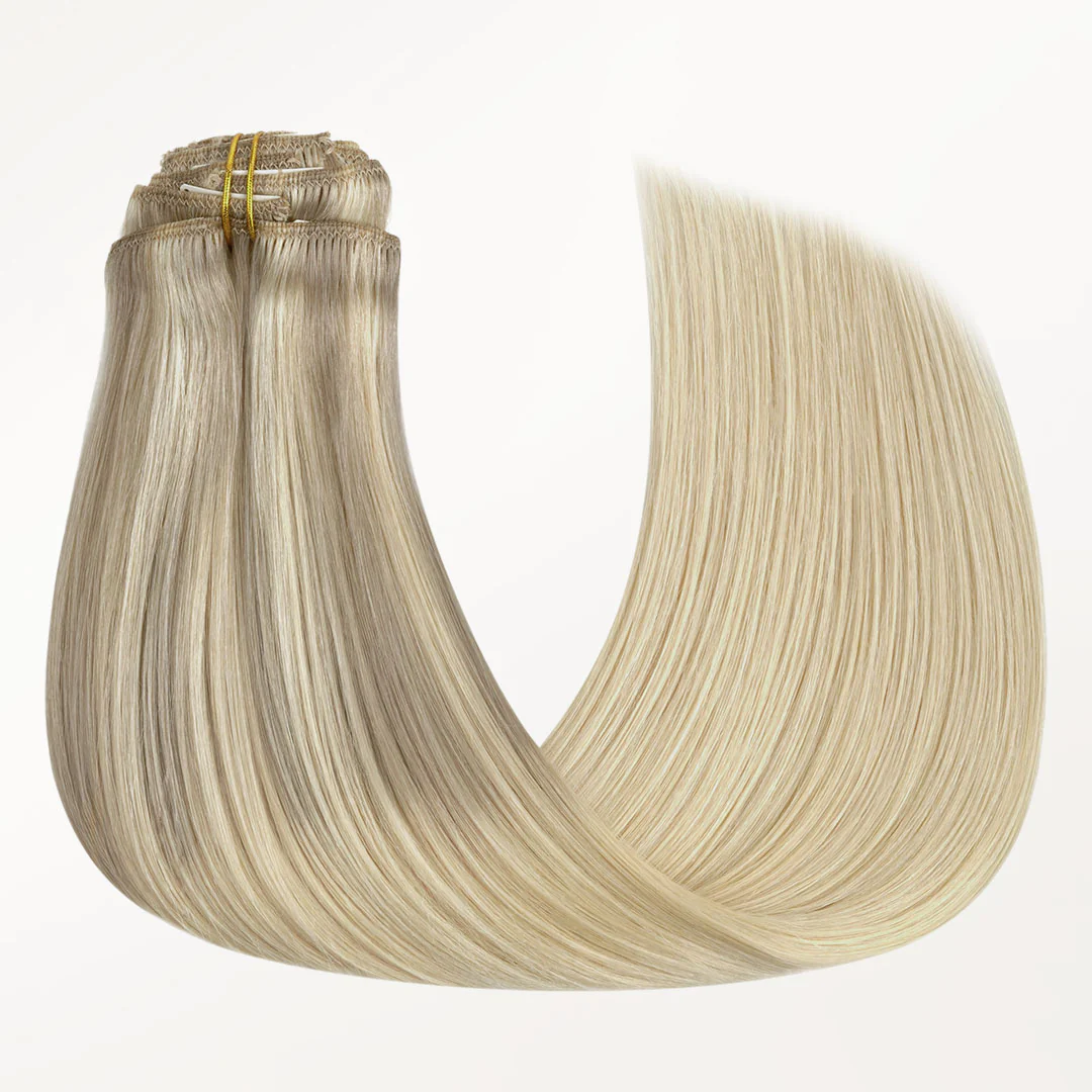 Platinum Blonde Balayage (17/22/60) Classic Clip-Ins (120g-150g) - Image 6