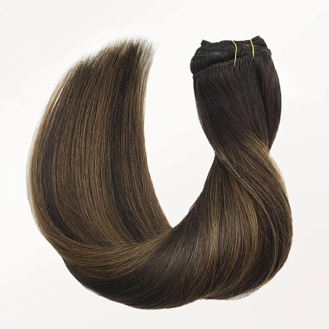 Dark Brown Balayage (2/6/2) Classic Clip-Ins (120g-150g) - Image 6