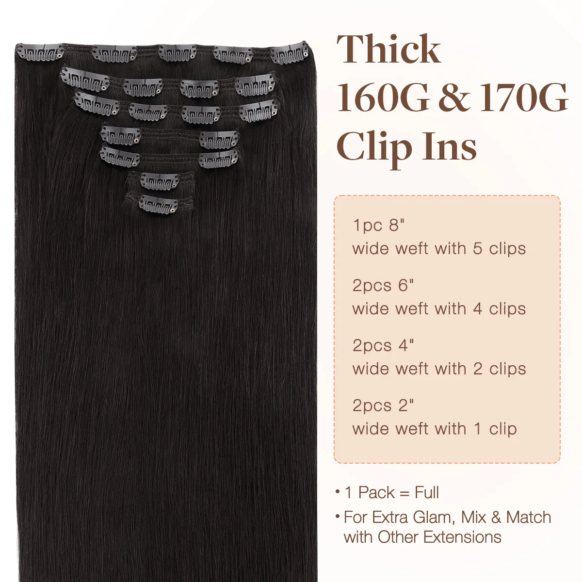 Clip in Hair Extensions 150g - Image 100