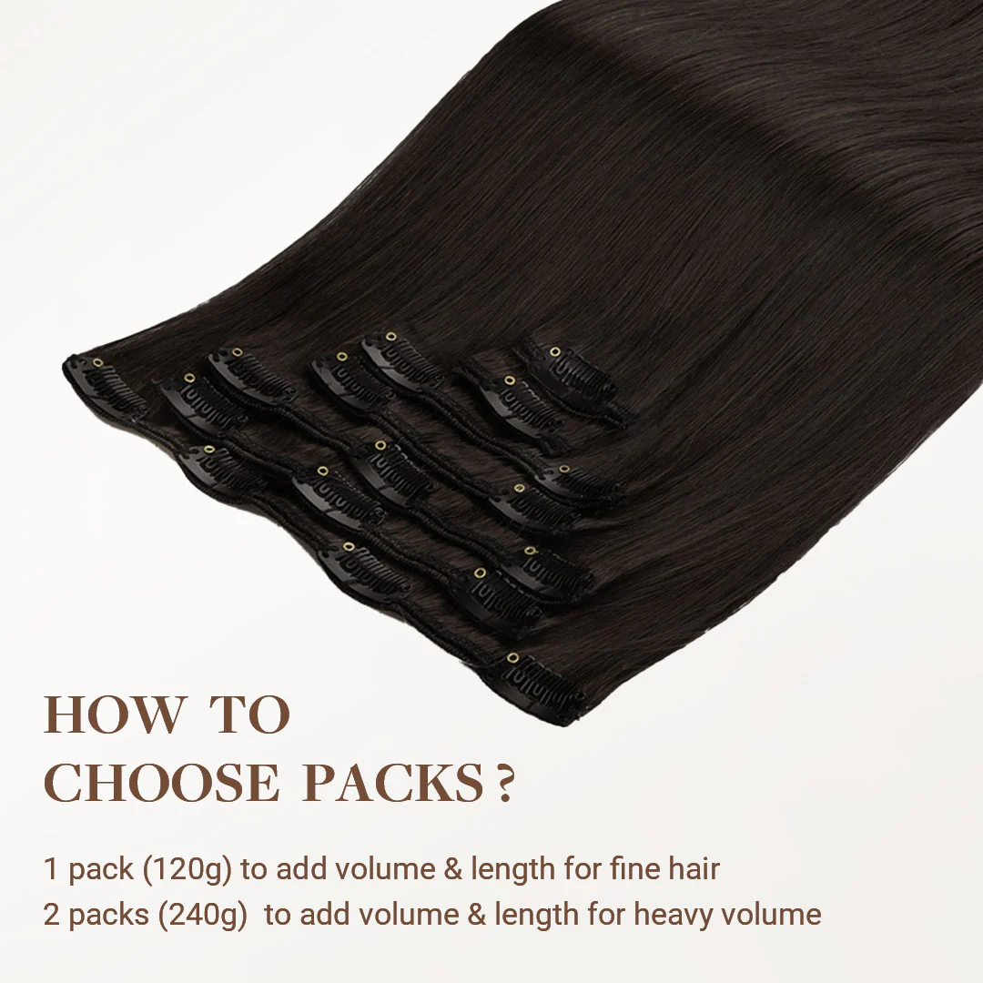 Dark Brown (2) Classic Clip-Ins (120g-150g) - Image 5