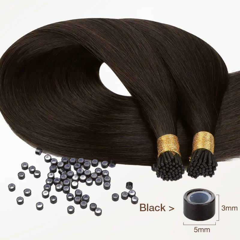 Dark Brown (2) I-Tip Hair Extensions 50g - Image 3