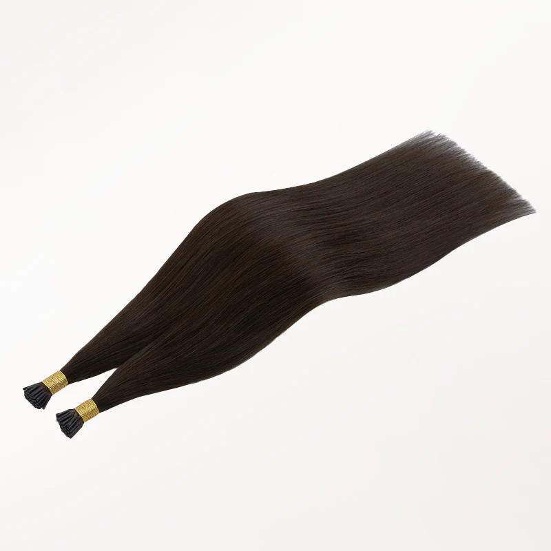 Dark Brown (2) I-Tip Hair Extensions 50g - Image 6