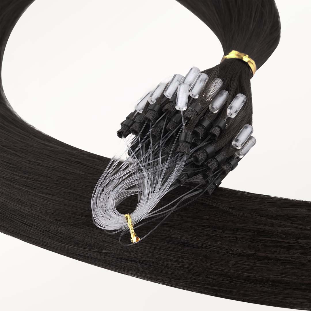 Dark Brown (2) Micro Link Tip Hair Extensions - Image 4