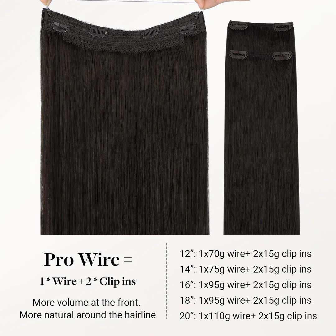 Dark Brown (2) Pro & Wire Hair Extension (70g-140g) - Image 4