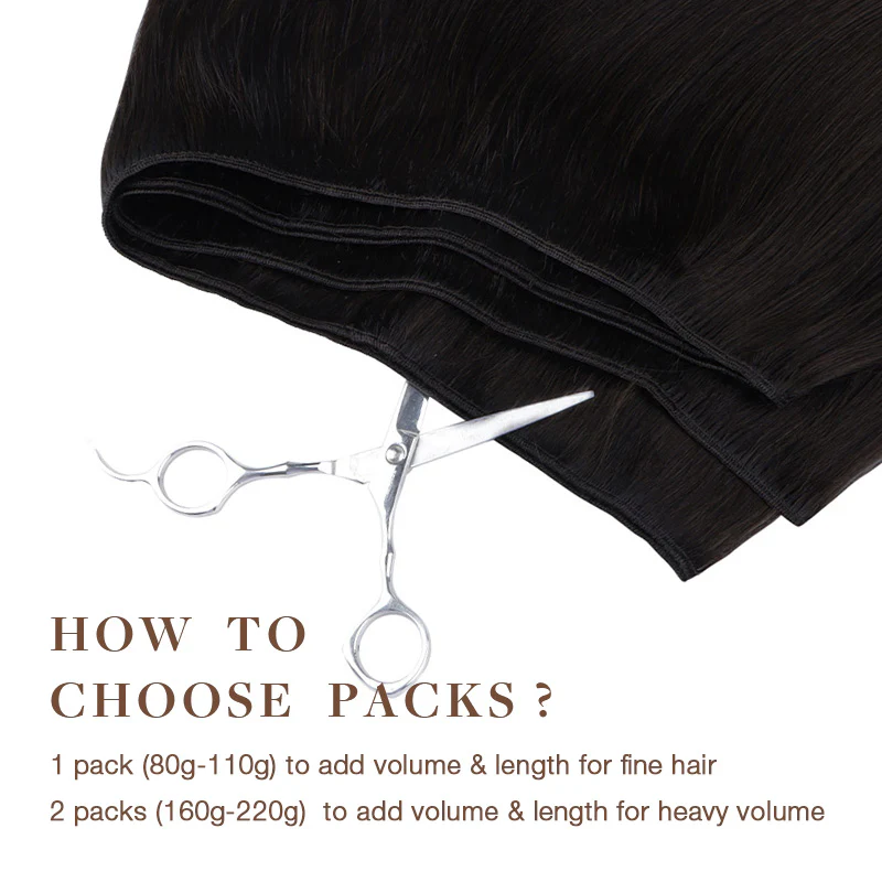 Dark Brown (2) Sew-In Weft Hair Extensions (80g-120g) - Image 4