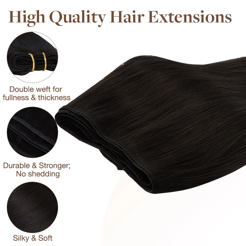 Dark Brown (2) Sew-In Weft Hair Extensions (80g-120g) - Image 6
