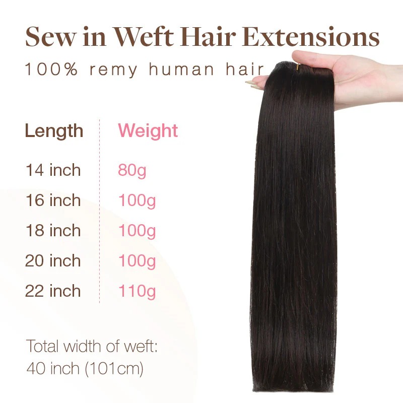 Dark Brown (2) Sew-In Weft Hair Extensions (80g-120g) - Image 7
