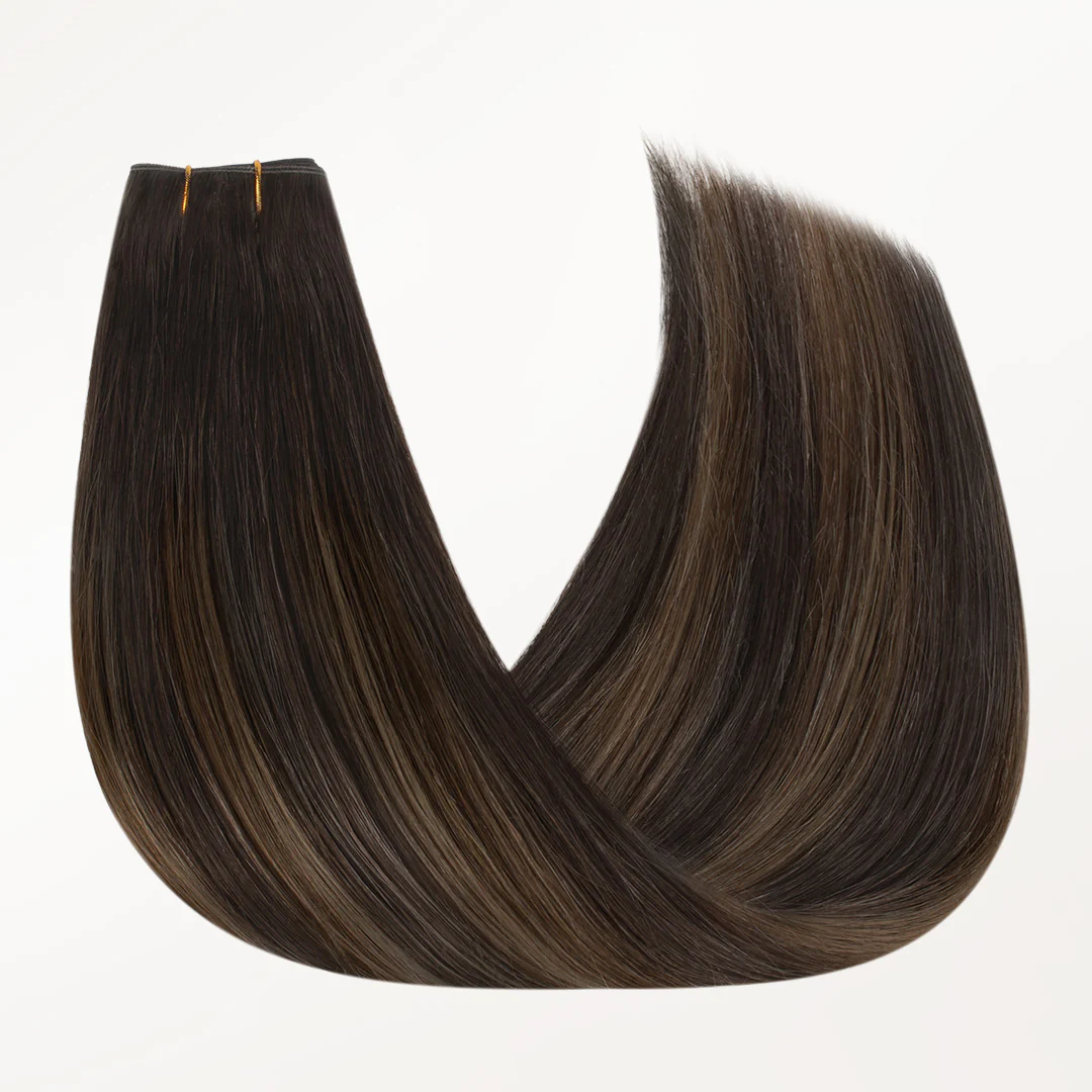 Dark Brown Balayage (2/6/2) Butterfly Weft Hair Extensions (100g-150g) - Image 6