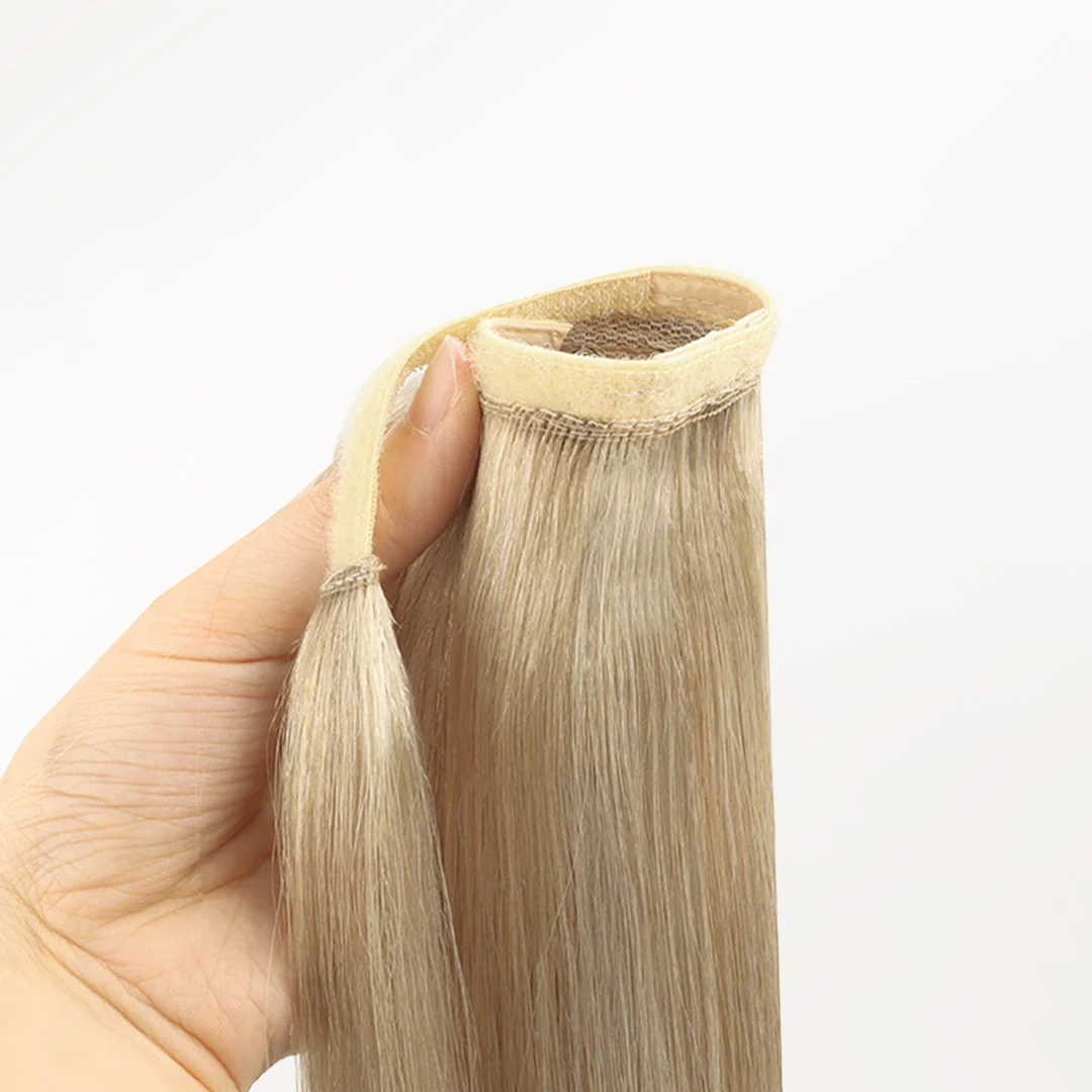 Dark Blonde Highlighted Bleach Blonde (18A/613A) Ponytail (75g-90g) - Image 3