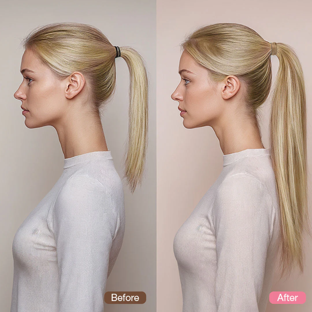 Dark Blonde Highlighted Bleach Blonde (18A/613A) Ponytail (75g-90g) - Image 4