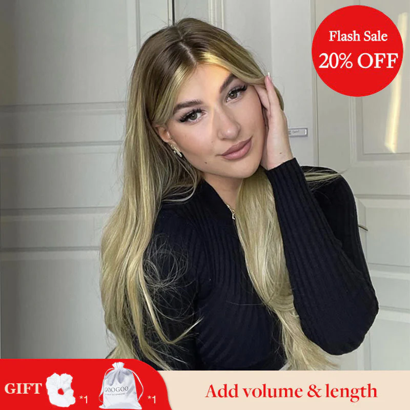 GOO GOO Double Drawn Clip in Hair Extensions 160g - Image 102