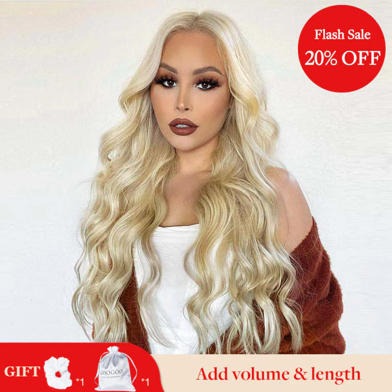 GOO GOO Double Drawn Clip in Hair Extensions 160g - Image 123