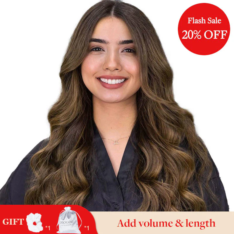 GOO GOO Double Drawn Clip in Hair Extensions 160g - Image 39