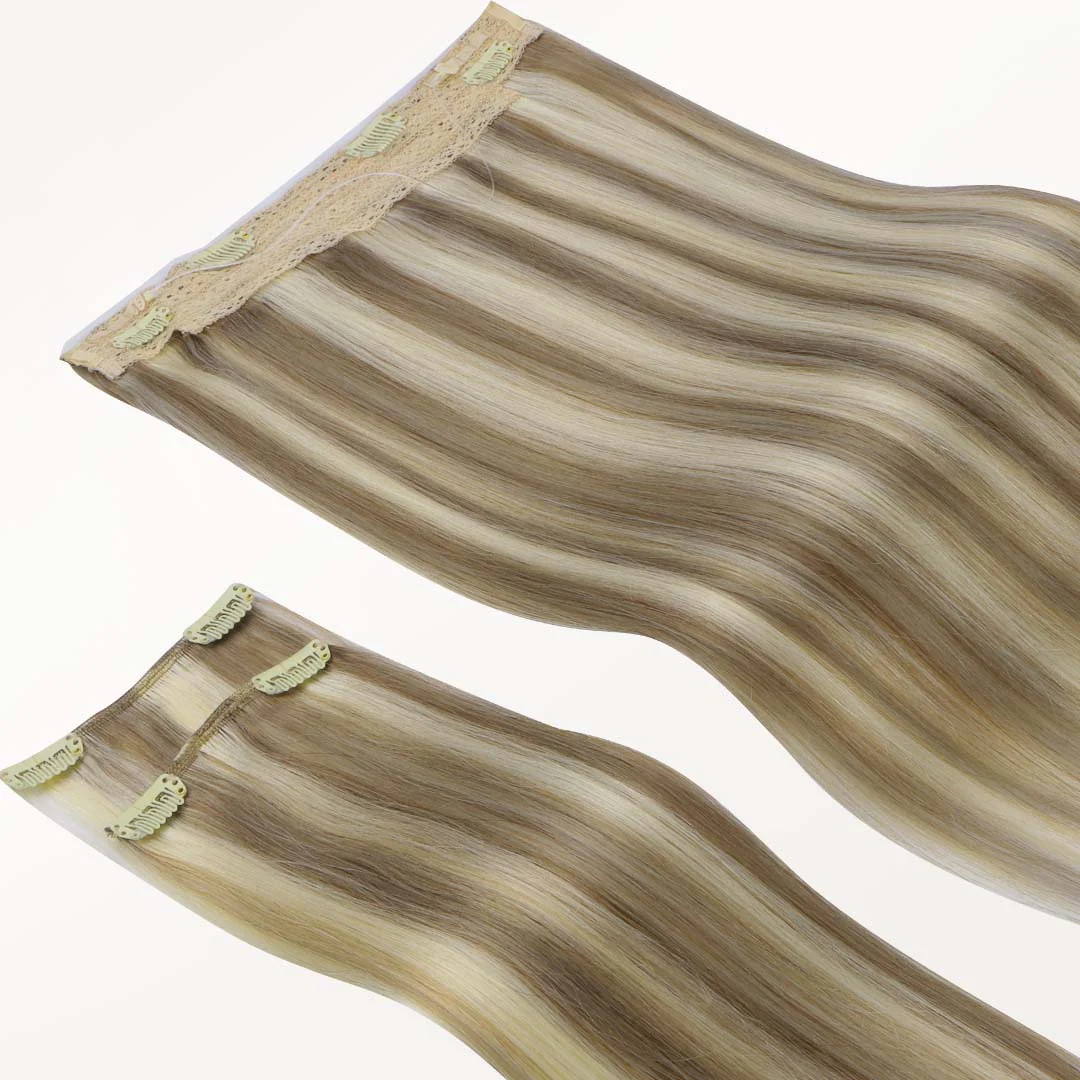 Golden Blonde Highlights (8B/60B) Pro & Wire Hair Extension (70g-140g) - Image 6