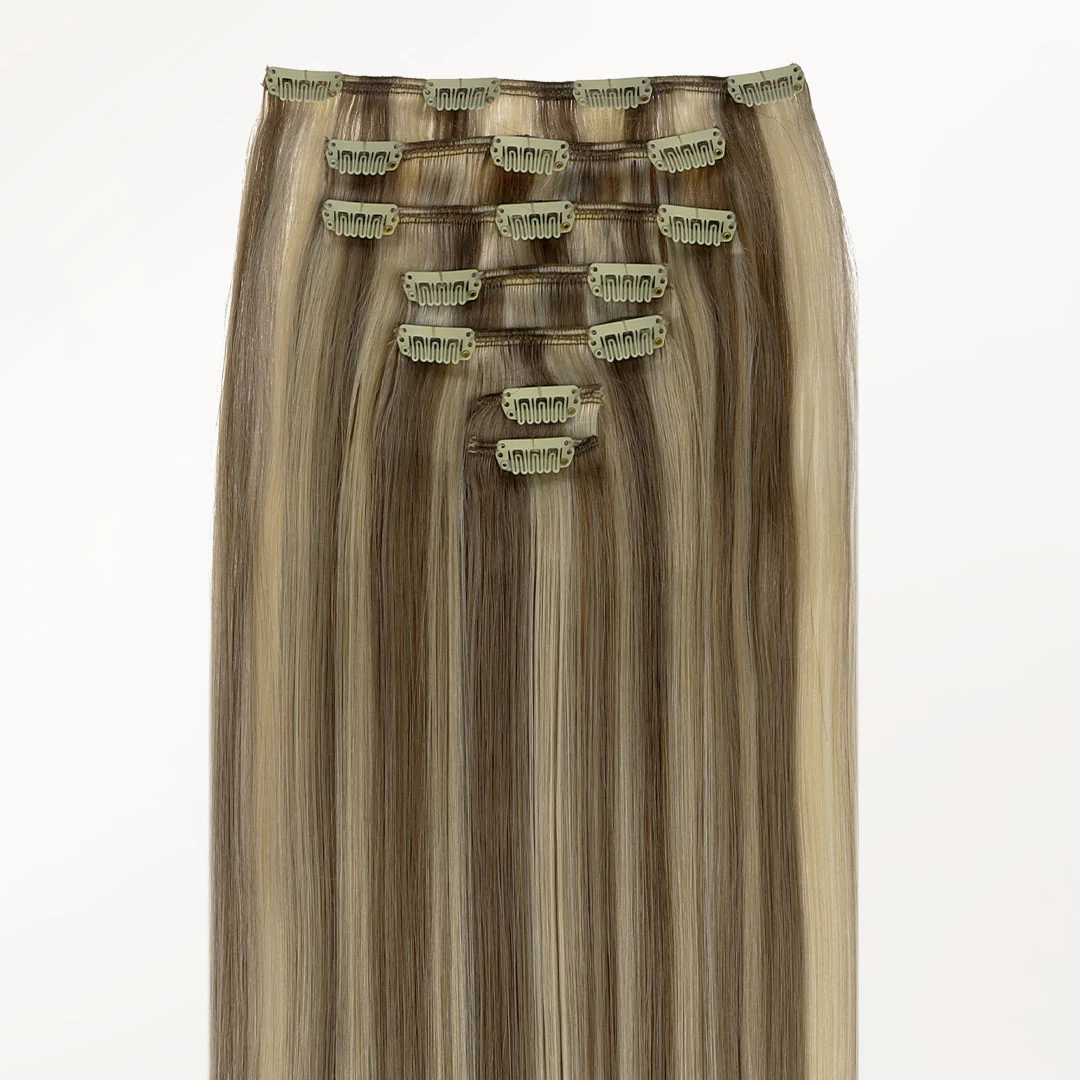 Golden Blonde Highlights (8B/60B) Classic Clip-Ins (120g-150g) - Image 3