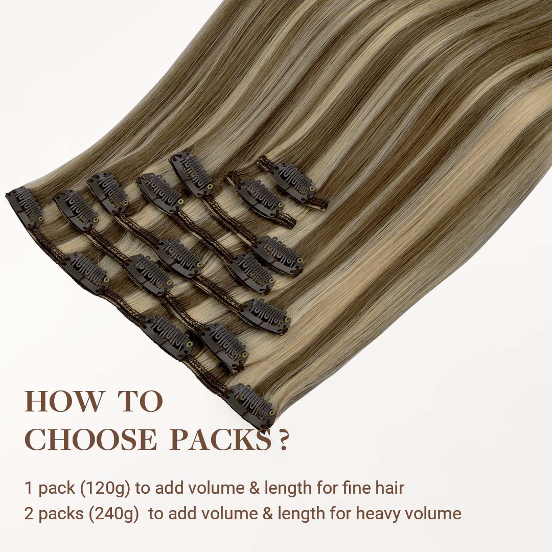 Golden Blonde Highlights (8B/60B) Classic Clip-Ins (120g-150g) - Image 5