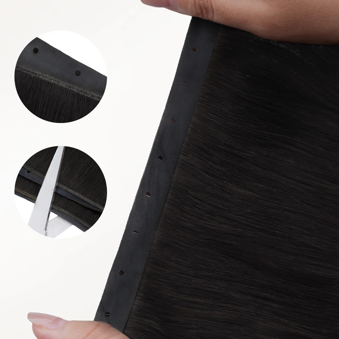 Jet Black (1) Butterfly Weft Hair Extensions (100g-150g) - Image 5