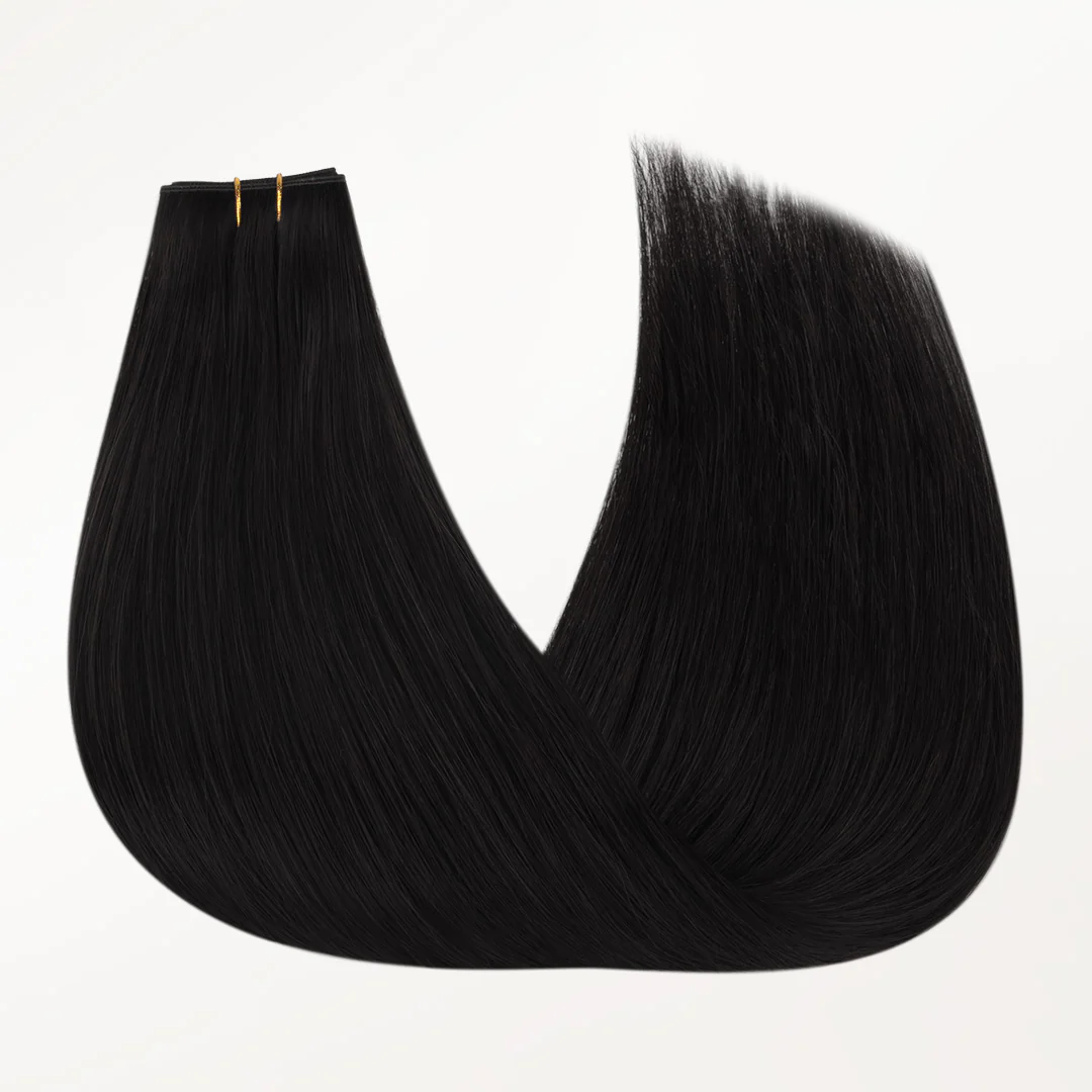 Jet Black (1) Butterfly Weft Hair Extensions (100g-150g) - Image 6