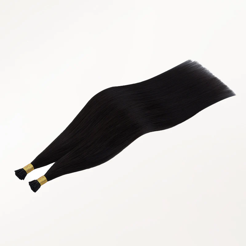 Jet Black (1) I-Tip Hair Extensions 50g - Image 6