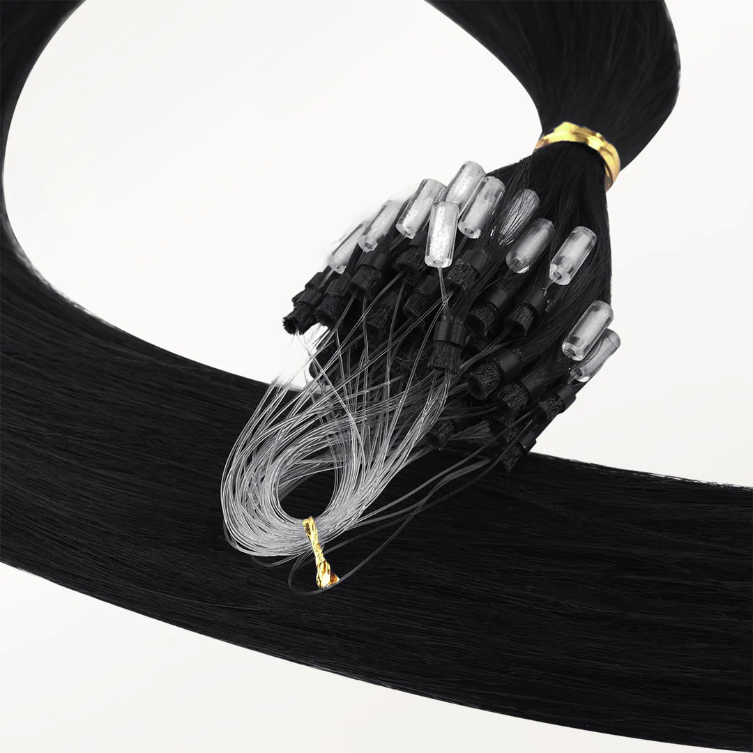 Jet Black (1) Micro Link Tip Hair Extensions - Image 4