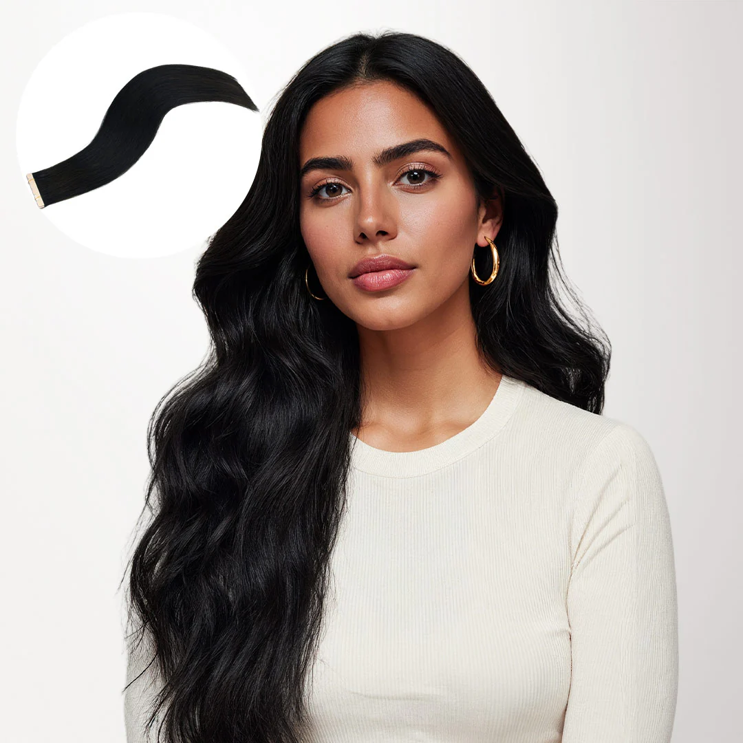 Jet Black (1) Tape-Ins 50g - Image 11