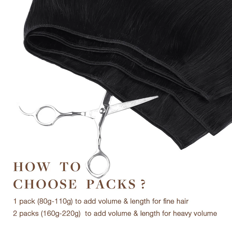 Jet Black (1) Sew-In Weft Hair Extensions (80g-120g) - Image 4