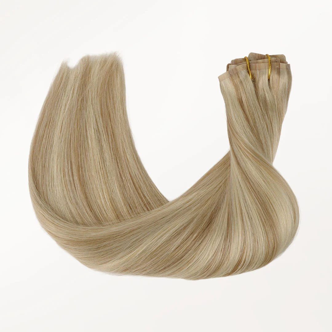 Light Blonde Highlights (16/22A) Seamless Clip-Ins (130g-160g) - Image 3