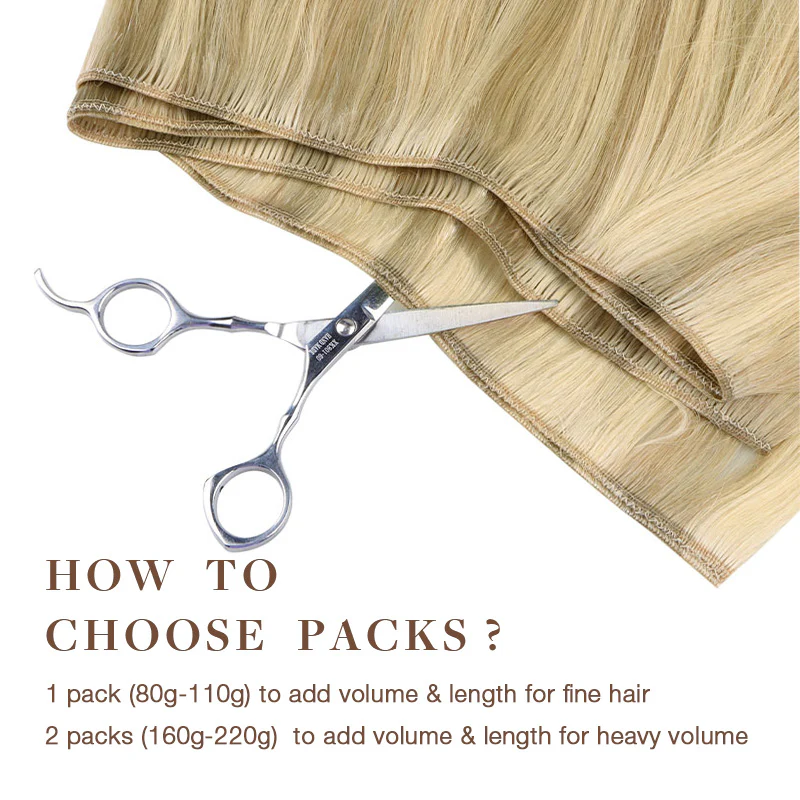 Light Blonde Highlights (16/22A) Sew-In Weft Hair Extensions (80g-120g) - Image 4