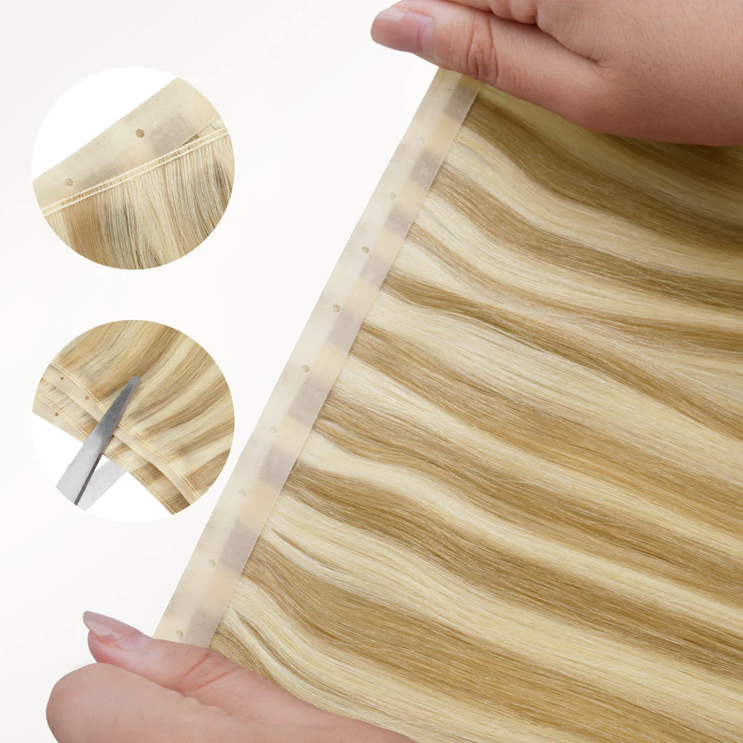 Light Blonde Highlights (16/22A) Butterfly Weft Hair Extensions (100g-150g) - Image 5