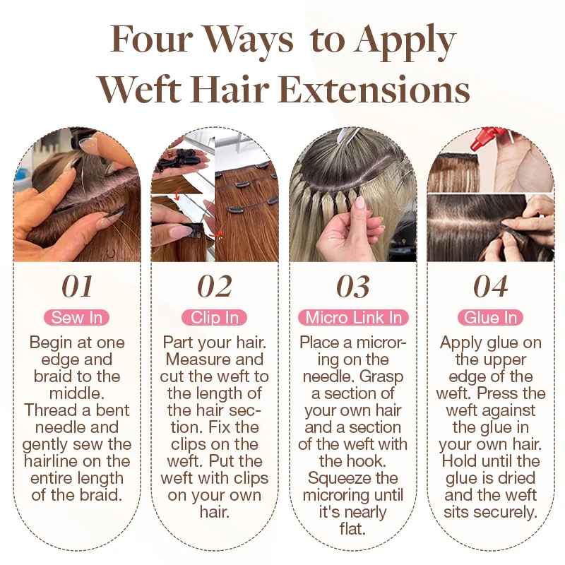 Light Blonde Highlights (16/22A) Sew-In Weft Hair Extensions (80g-120g) - Image 5