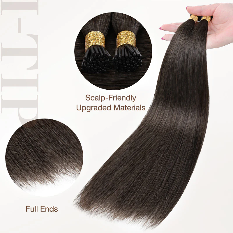 Light Brown (2A) I-Tip Hair Extensions 50g - Image 5