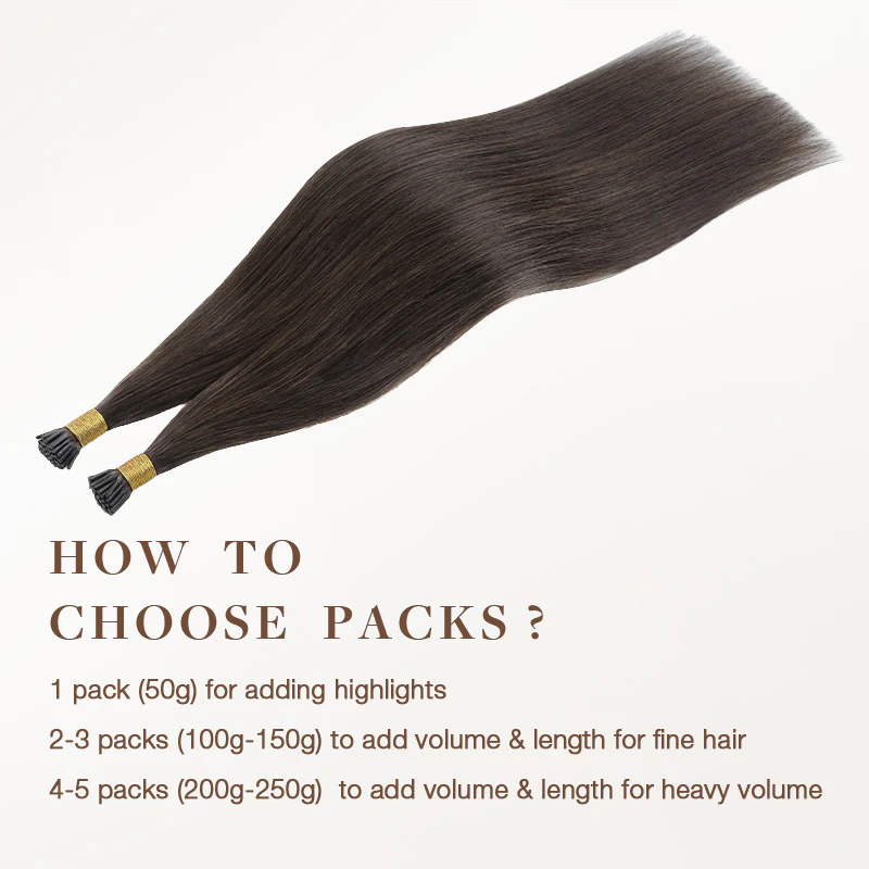 Light Brown (2A) I-Tip Hair Extensions 50g - Image 4