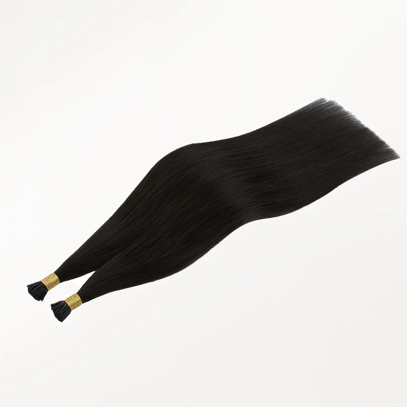Natural Black (1B) I-Tip Hair Extensions 50g - Image 6