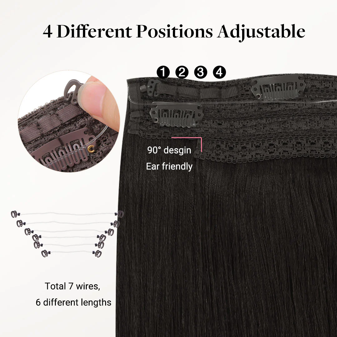 Natural Black (1B) Pro & Wire Hair Extension (70g-140g) - Image 3