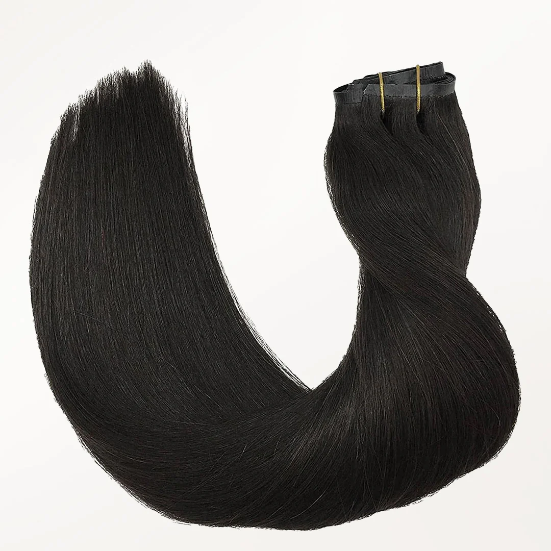 Natural Black (1B) Seamless Clip-Ins (130g-160g) - Image 3