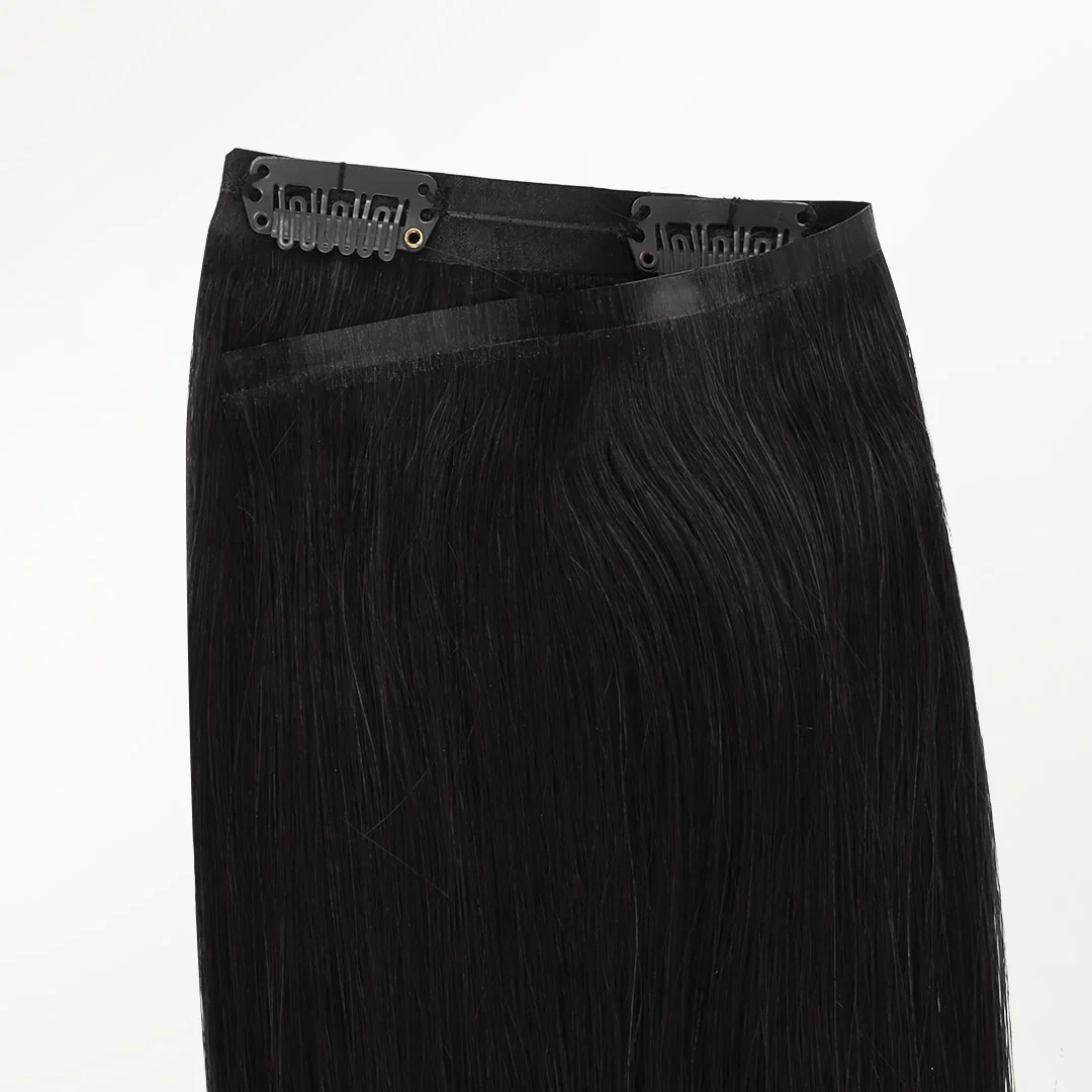 Natural Black (1B) Seamless Clip-Ins (130g-160g) - Image 4