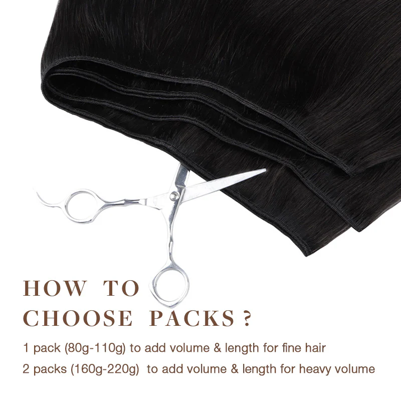 Natural Black (1B) Sew-In Weft Hair Extensions (80g-120g) - Image 4