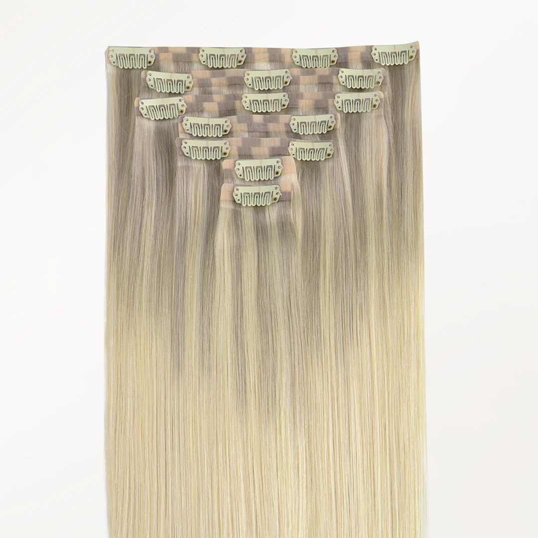 Platinum Blonde Balayage (17/22/60) Seamless Clip-Ins (130g-160g) - Image 8