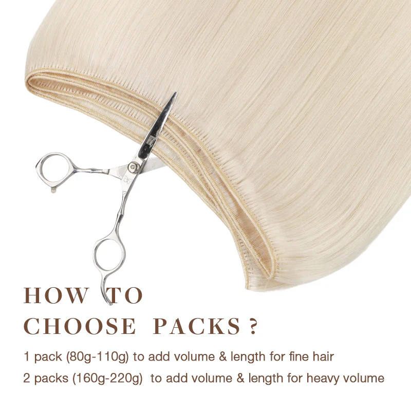 Pure Platinum Blonde (1000) Sew-In Weft Hair Extensions (80g-120g) - Image 3